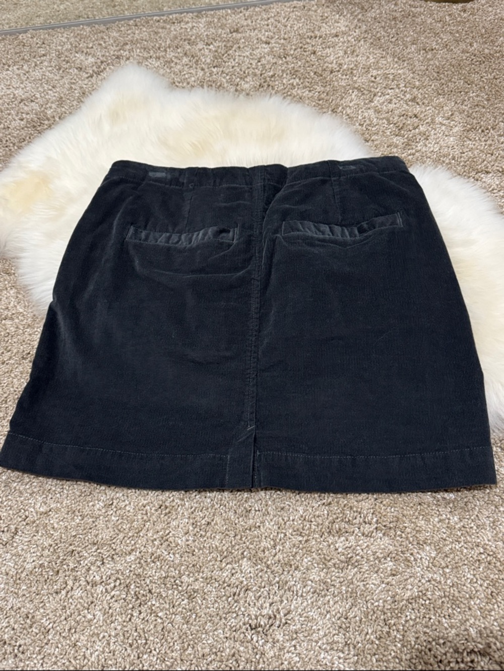 Toad&Co Charcoal Gray Button Front Organic Cotton Corduroy Mini Skirt Size 4 - Picture 6 of 8